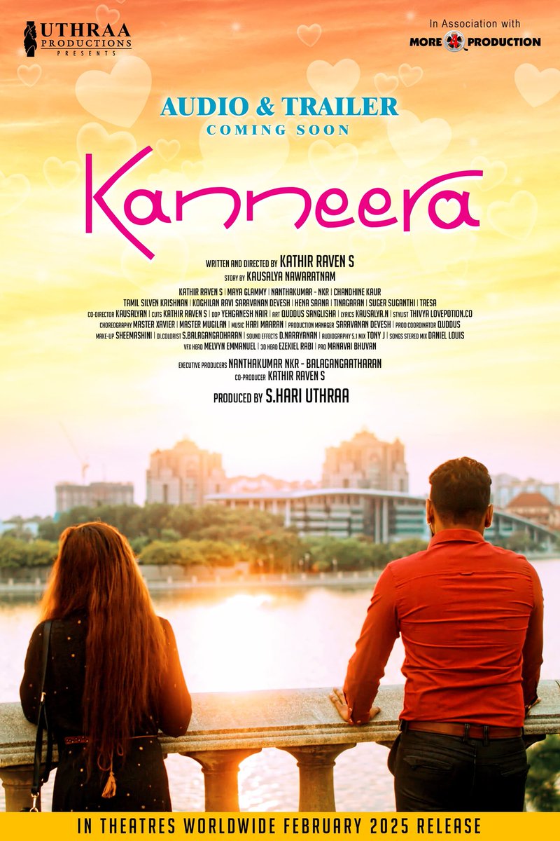 filmistreet's tweet photo. #Kanneera கண்நீரா Audio 🎷🎹&amp; Trailer ▶️ Coming Soon

A soulful and captivating love journey between 2 couples.

A Film By Kathir Raven S
Produced by Uthraa Productions

Coming soon in theaters..

@udhayramakrish2 
@harimaaran
@MoreFourProd
@ProBhuvan https://t.co/BkEQZ0xsBv