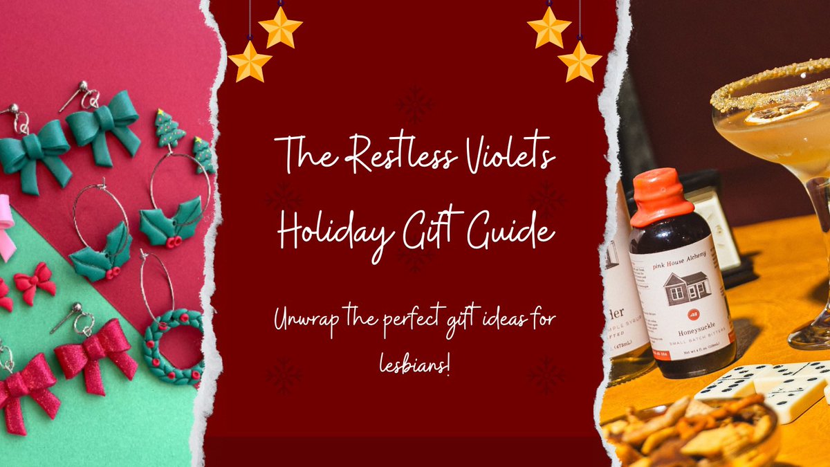 restlessviolets's tweet photo. 🎁 Make the yuletide gay! 🌸 Whether you're looking for something special for a loved one or treating yourself, we've curated unique, meaningful gifts by and for lesbians, along with ally owned businesses. #LesbianGifts #HolidayGiftGuide https://t.co/x6FoU2qV66