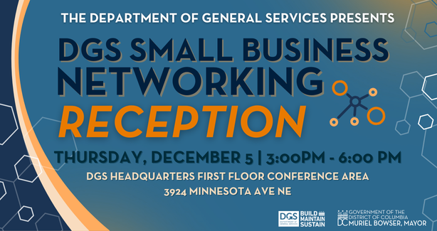DCDGS's tweet image. 📅 Mark your calendars! December 5 from 3 to 6 PM! 

Our Small Business Networking Reception is the place for CBEs, local entrepreneurs, and small business owners! Let&apos;s build, collaborate, and grow together. 🤝

RSVP 🔗dgs.dc.gov/page/dgs-small…

#DGSBuildsBusiness #SmallBizDC