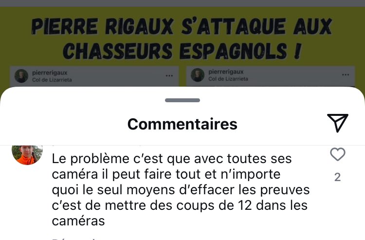 Encore une bonne idée de chasseur sur un compte Instagram de chasse : tirer dans nos caméras 👌

Ne faudrait-il pas désarmer ces personnes ?