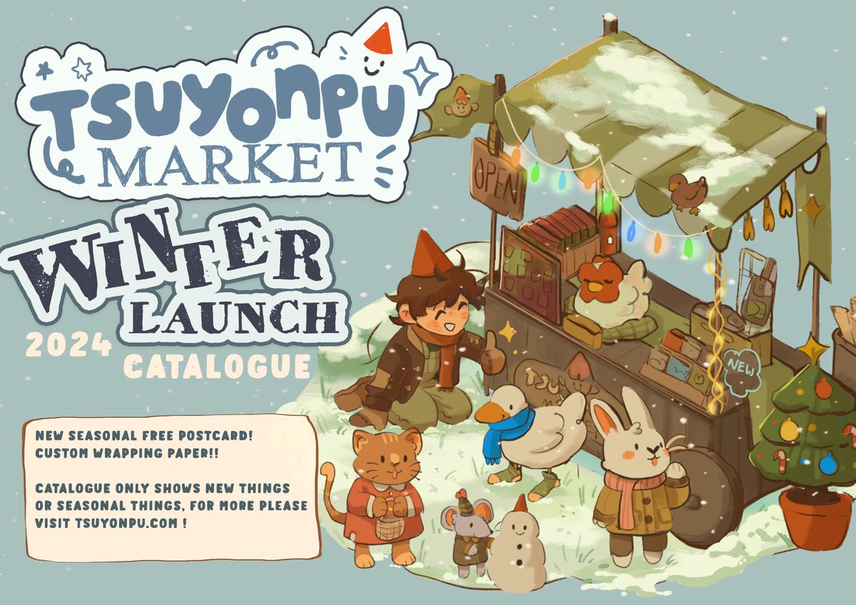 tsuyonpu's tweet image. Tsuyonpu Market is now OPEN for the Winter! ☃️❄️
Get Cozy for the season! You can find even more things on tsuyonpu dot com! ☃️