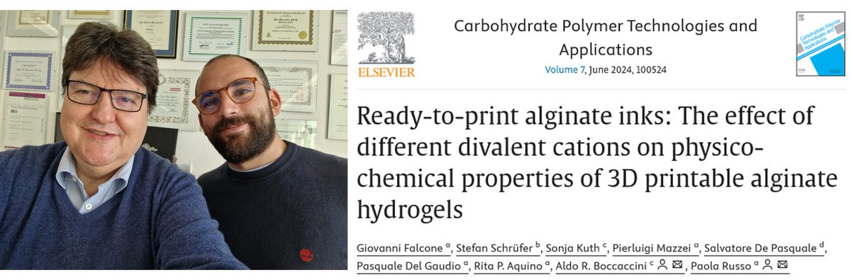 Many thanks Dr Falcone <a href="/_GioFalcone/">Giovanni Falcone</a> <a href="/UniSalerno/">Università Salerno</a>🇮🇹 for visiting <a href="/Boccaccini_Lab/">Biomaterials_Erlangen</a> <a href="/UniFAU/">FAU Erlangen-Nbg</a> last week. Great opportunities for continuing our collaboration on 3D printable #alginate hydrogels for pharmaceutical applications, following on from our recent paper▶️ sciencedirect.com/science/articl…