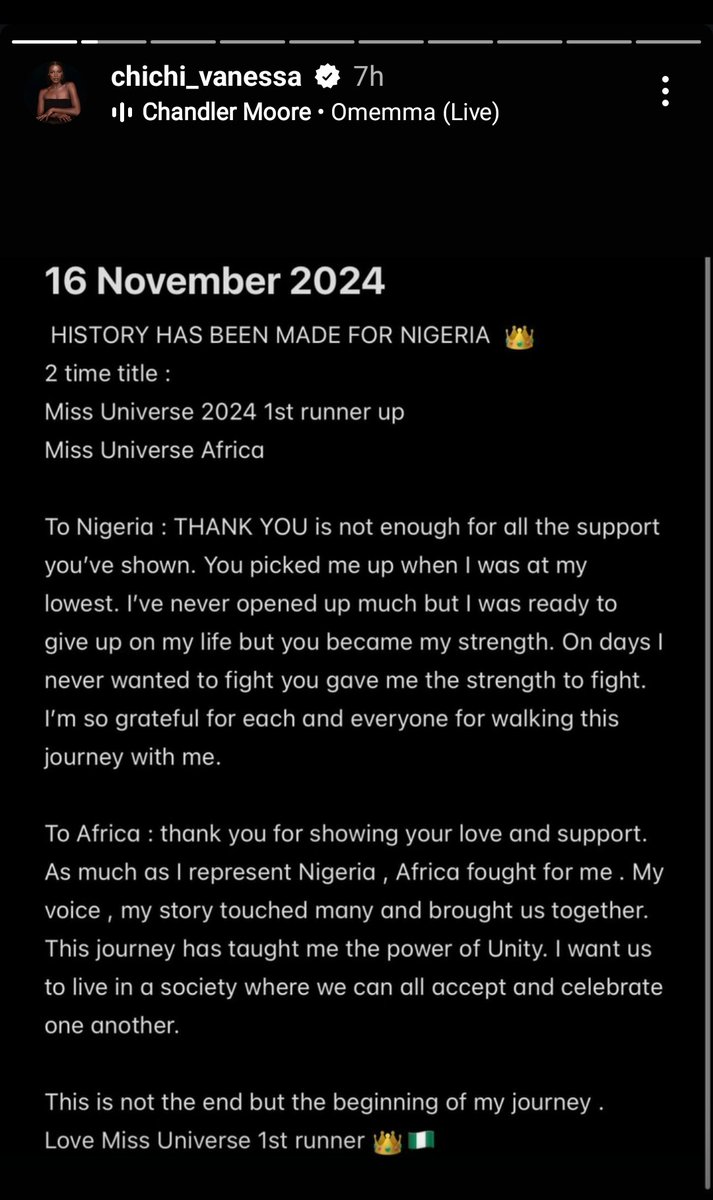 AfricaFactsZone's tweet photo. Africa's most beautiful woman, Chidimma Vanessa Adetshina thanks Nigerians for their support, says they saved her life.

She also thanked Africans as a whole for their love and support. https://t.co/c82JXKxjnO