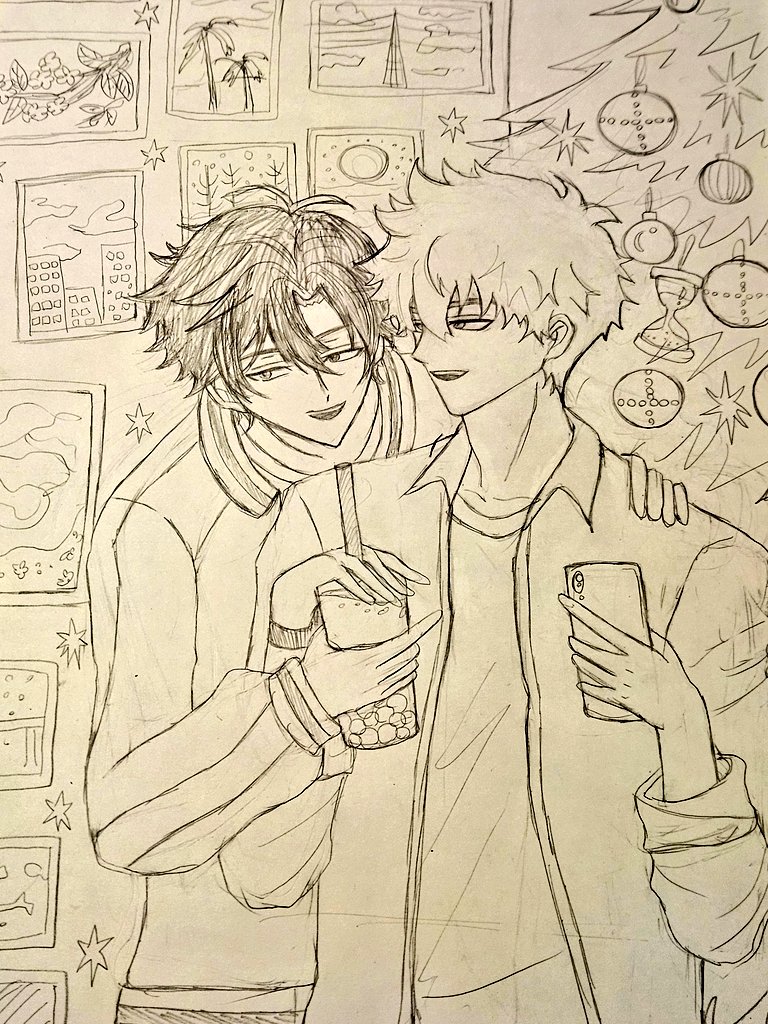 #时光代理人 #linkclick
#illustration 

⛄🎄✨🖤🤍🖤🤍