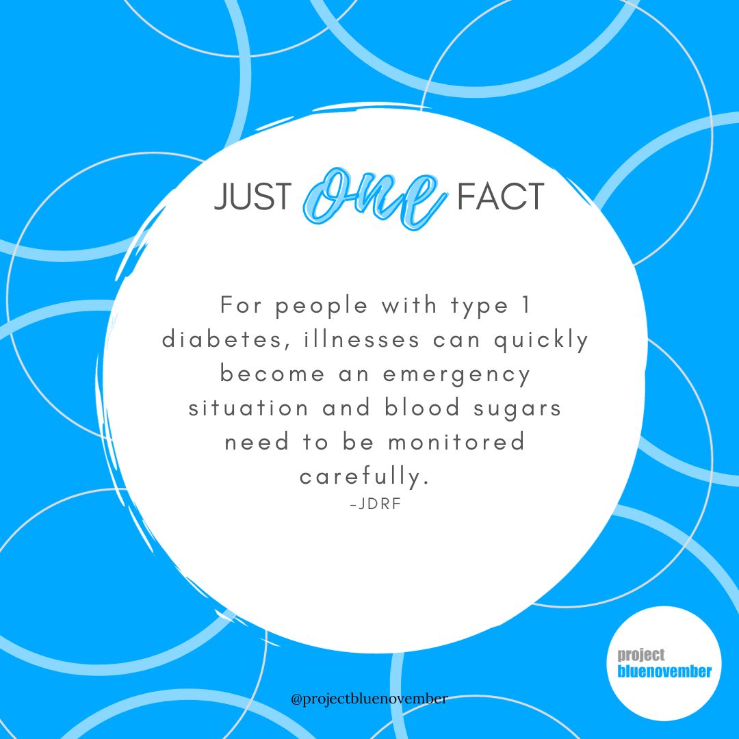 Day 30 - - RT and help share our daily fact each day this November!  #JustOneFact #T1D #Type1Diabetes #projectbluenovember