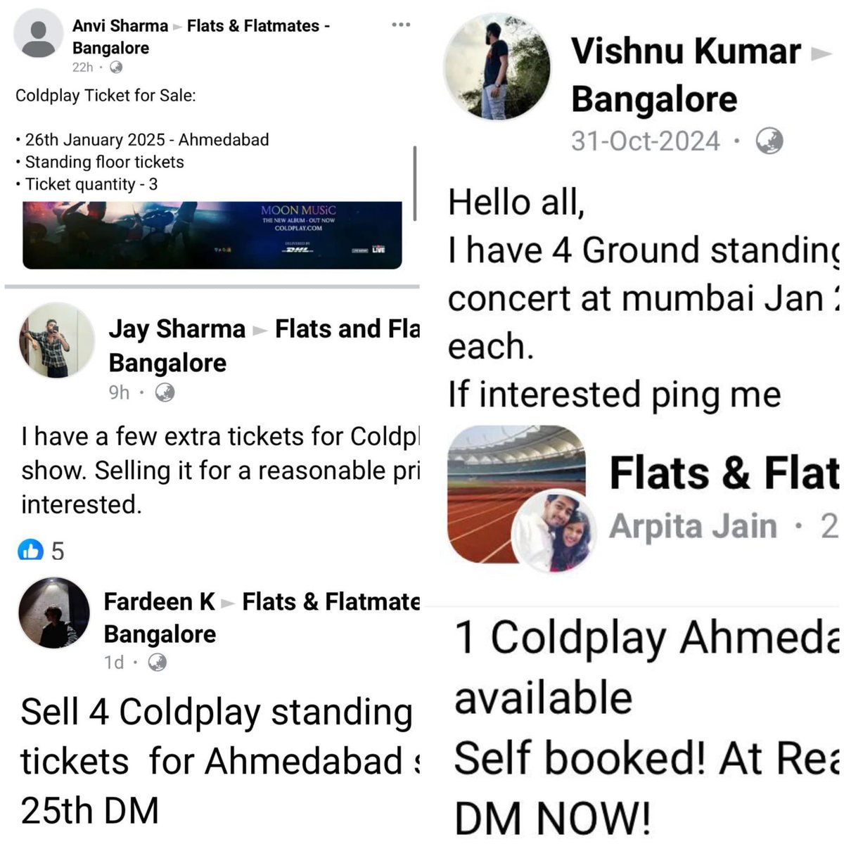 NaikSan's tweet photo. Sad to see even those who look educated and jobful , are involved in robbing genuine fans of ticketing chances , forget the rest…this shows how black economy is rooted in our system and nation. ID mandate for tkt could have avoided it, no?

#Coldplay #BookMyShow @bookmyshow https://t.co/qpPeBLZkxi