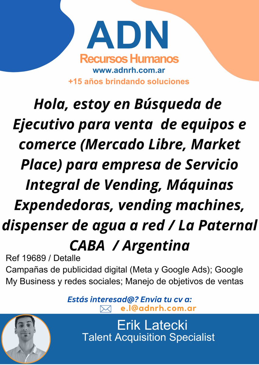 ADN Recursos Humanos - Búsqueda Laboral

adnrh.com.ar

#ADNrecursoshumanos #oportunidadlaboral #busquedalaboral #trabajo #recursoshumanos #buscotrabajo #empleo #oportunidadeslaborales #curriculum #reclutamiento #cv #busquedadetrabajo #Hiring #Argentina #Tecnologia