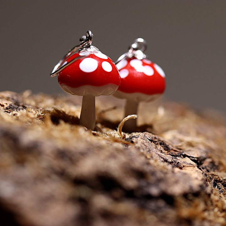 Nouvelle Boucles d'oreilles Champignon Amanite 🍄✨