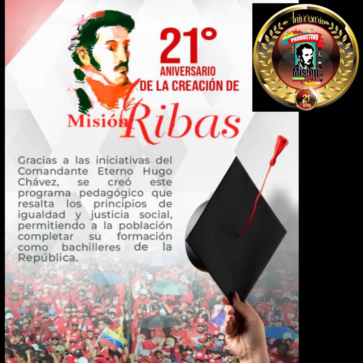 ¡FELIZ ANIVERSARIO! ❤️ El líder de la Revolución Bolivariana, creó la Misión Ribas el 17 de noviembre del 2003, un programa educativo enfocado en jóvenes y adultos que quieran cursar el nivel de secundaria y egresar como bachilleres de la República. 
@mppeducacion
<a href="/cdcezulia/">Centro de Desarrollo de la Calidad Educativa Zulia</a>