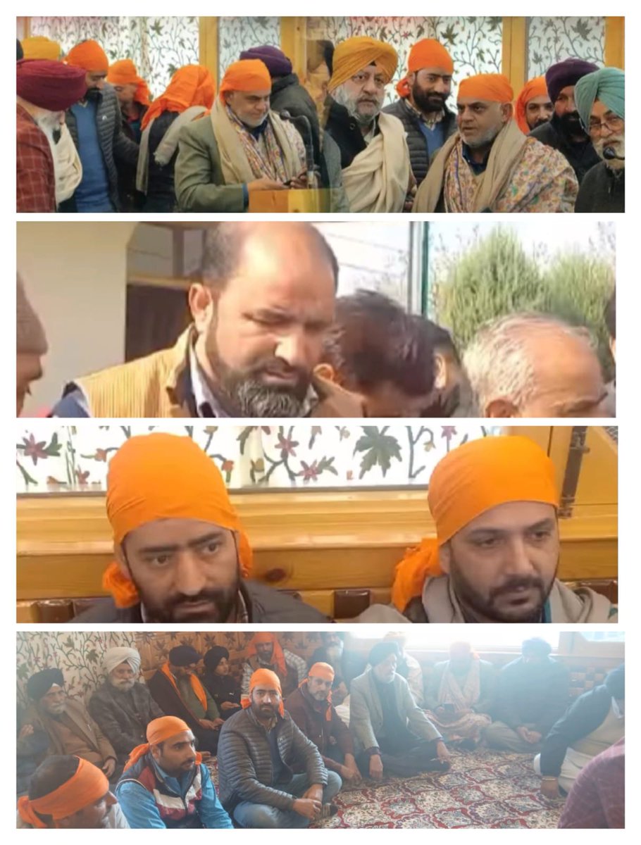 JKNC_Beerwah's tweet photo. "How good and pleasant it is when brothers live together in unity!" Setting the example of communal harmony Hon,ble Mla @ShafiAhmadWani4 along with @rayees_mattoo ,Md Ashraf lone  &amp; other colleagues paid a visit to Gurdwara Sb Beerwa on the occasion of Guru Nanak Jayanti @JKNC_ https://t.co/m1qof0wjMy