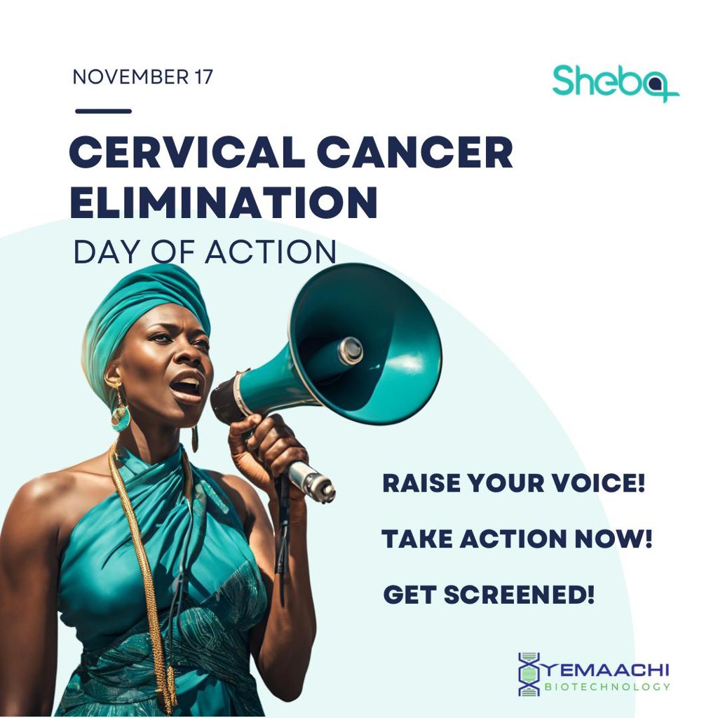Together, we can eliminate cervical cancer. Raise your voice, take action, and make a difference!  

Get screened for cervical cancer today with our easy-to-use Sheba Tests!

#CervicalCancerAwareness 
#CervicalCancerScreening
#HPVTest
 #DayofAction