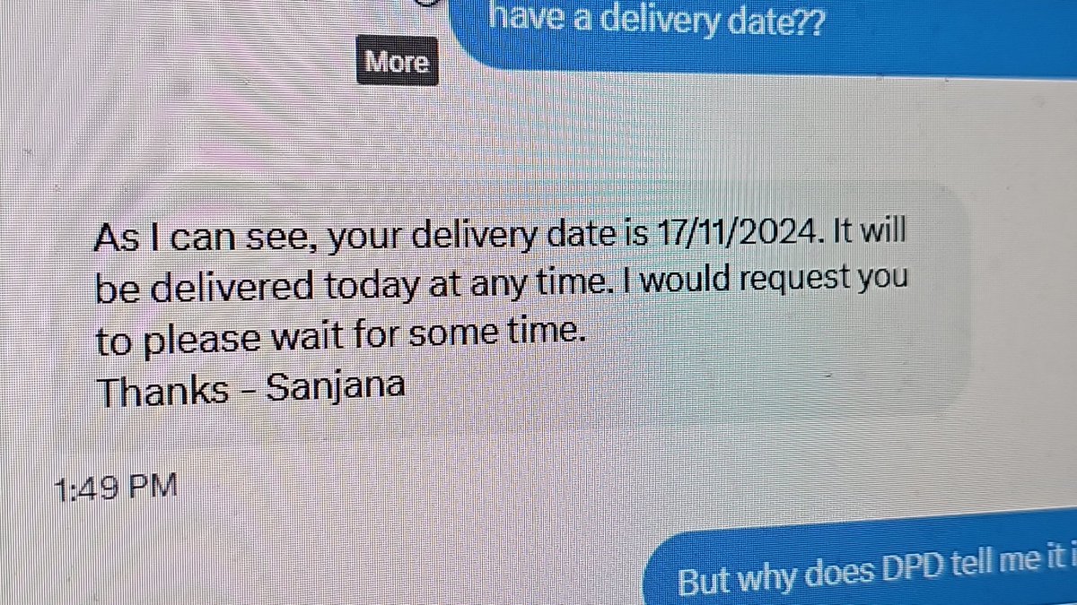 Alyrium465's tweet photo. Do not buy @currys Next day delivery. You will not get it next day. Live chat will have no idea and tell you two different things. Then the next agent will give you a third different outcome. I've still not been told why this is happening. https://t.co/d0vxtgKJIA