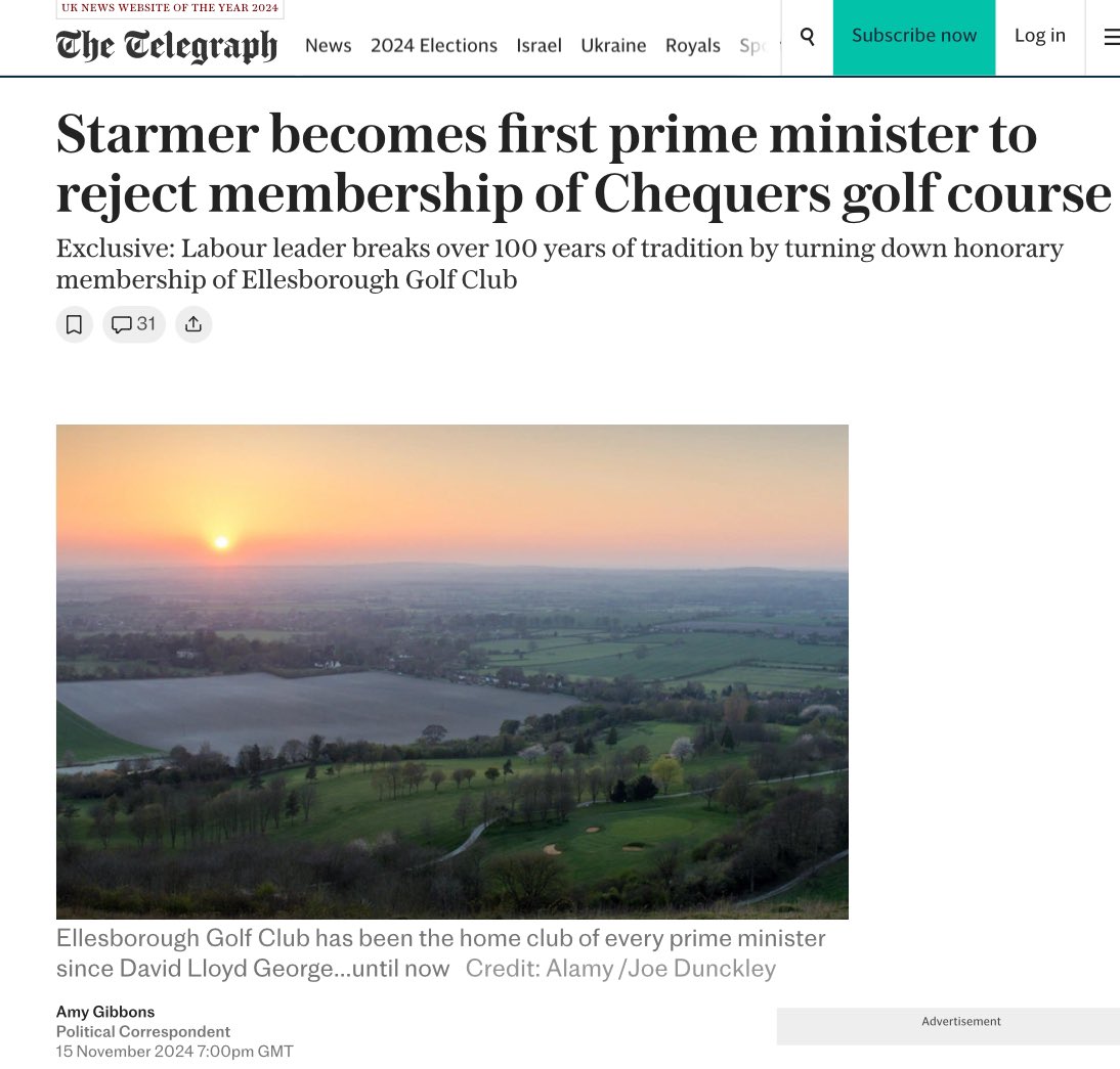 Wow - that’s quite an “exclusive”.

And what do we think, boys and girls? 

Are <a href="/Telegraph/">The Telegraph</a> praising Starmer for not accepting a freebie?

Nah, don’t be daft! 🙄

1/5
🧵