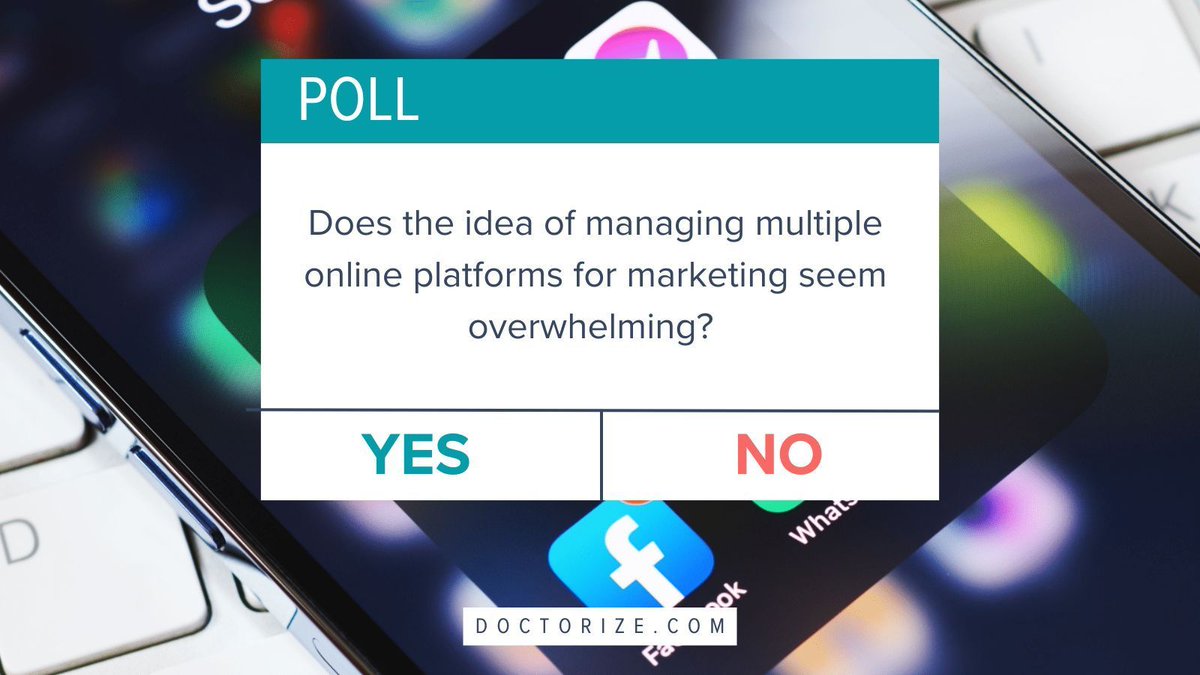 My_Doctorize's tweet photo. Does the idea of managing multiple online platforms for marketing seem overwhelming? 😩 With Doctorize, we make it easy to reach more patients and grow your practice effortlessly! 🌟
#Doctorize #PatientEngagement #DigitalMarketingForDoctors https://t.co/Hvp7AneLwp