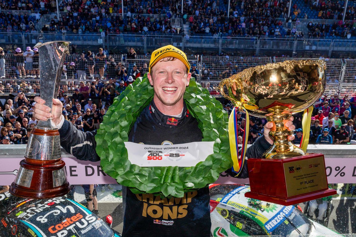 Supercars Champion 🏆
Adelaide 500 Winner 🏆
Take a bow, <a href="/will_brown87/">Will Brown</a> 👏
#RedBullAmpol