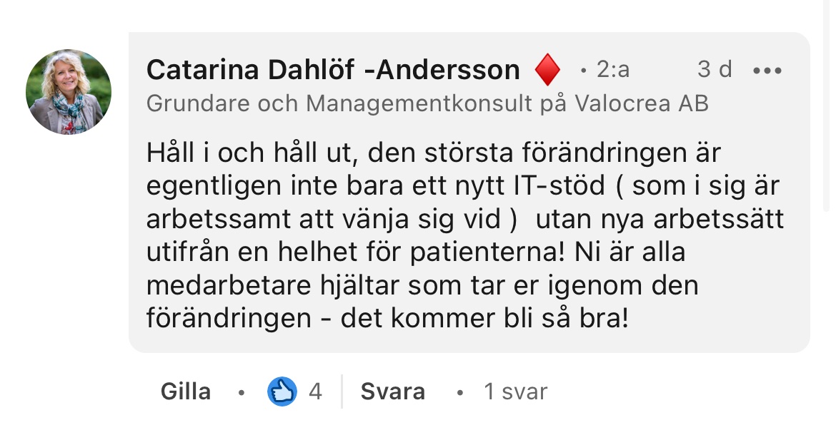 GotPed's tweet photo. Vårdpersonal i VGR kritiserar ett dysfunktionellt system vars implementering blivit en veritabel katastrof.

Man tvingas backa för att röntgensvar, läkemedelsordinationer och hela flöden blir fel.

Hur reagerar klubben för inbördes beundran på Linkedin?

Håll i håll ut?! https://t.co/RdZ5drqrAS