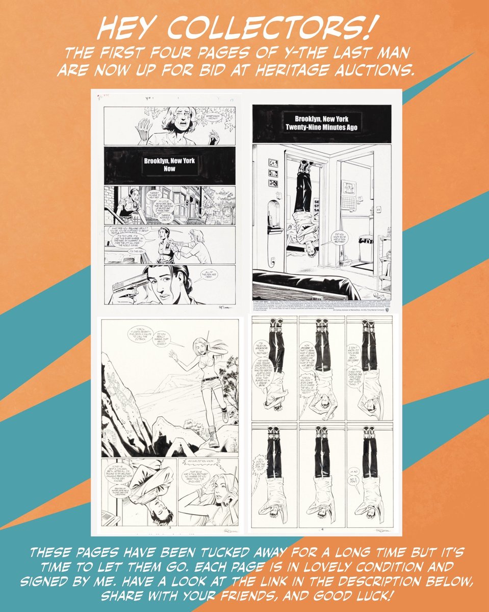 IanBoothby's tweet image. Stephen King called Y The Last Man, &quot;The best graphic novel I&apos;ve ever read&quot; and now the first four pages of her art for Y The Last Man are up for auction . comics.ha.com/c/search/resul…