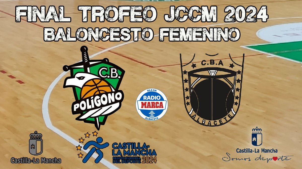RadioMarcaAB's tweet photo. ⚽ Día de partido!! Final del Trofeo @gobJCCM de baloncesto femenino
💥 @CBPoligono vs @CBAlbacete
🕘 17:25 h 
🎙️ Narración Alfonso López , comentarios @victorjareno y @tochecini
📻 Facebook, YouTube y Twitch
😍¿Nos acompañas? https://t.co/OW6X2qzEAm