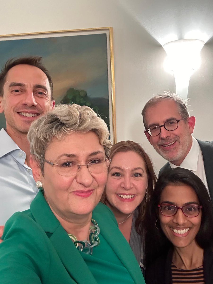 AndreasvBrandt's tweet photo. @jensstoltenberg @NATO former #DDPOs + @LungescuOana reunion in #Rome. Lots of talk about common issues, ie. #food, #security, #preparedness, #resilience, #Russia , #China, “one for all, all for one” + friendship @meszikrisztian @emjfrost Thanks @VillaMassimoRom @germany_un_rome https://t.co/QTjrAYvgvy