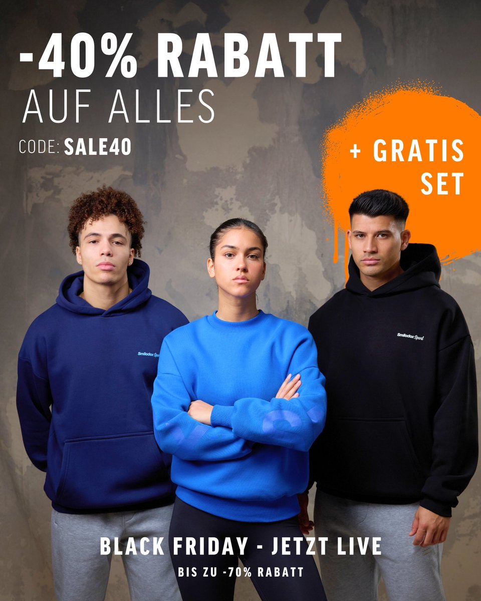 DER BLACK FRIDAY SALE MIT BIS ZU -70% IST LIVE! 😍

Verrückt: Ab sofort startet der -70% SMILODOX BLACK FRIDAY Sale mit den stärksten Angeboten unserer Firmengeschichte!

✔️ -40% AUF ALLES mit dem Code SALE40 auf smilodox.com/discount/SALE4…

✔️ Zusätzlich sind viele Artikel