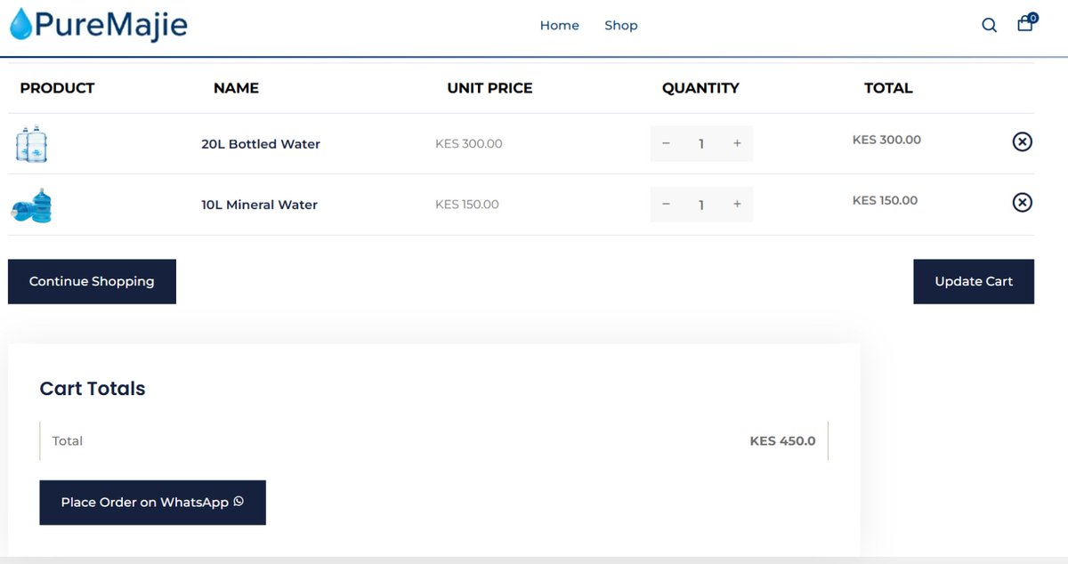 KoechDjango's tweet photo. I often faced delays, missed calls, or long waits when ordering water. So, I built PureMajie to simplify it—just for fun! Hoping to see how it goes—a weekend project.
🔥🚀 https://t.co/TQgnjbutJ4