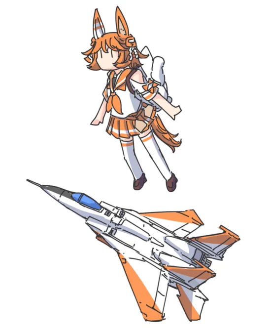  元ネタはF15試作機カラーのフクちゃんでした。髪色も相まって相性ばっちし 