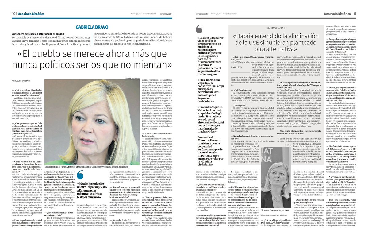 Gabriela Bravo (@gabrielabravo_s) on Twitter photo 🔴 El Consell de Mazón recortó un 18% el presupuesto en Emergencias para 2024.
Nunca fue su prioridad.
Ahora, la Comunitat Valenciana se merece políticos serios que no mientan.
Hoy en <a href="/informacion_es/">INFORMACION.es</a> ➡️ n9.cl/bccrf 🔴 El Consell de Mazón recortó un 18% el presupuesto en Emergencias para 2024.
Nunca fue su prioridad.
Ahora, la Comunitat Valenciana se merece políticos serios que no mientan.
Hoy en <a href="/informacion_es/">INFORMACION.es</a> ➡️ n9.cl/bccrf