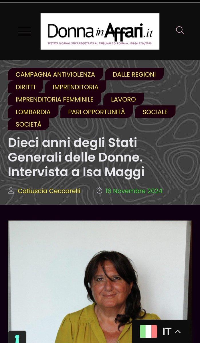 _isamaggi's tweet photo. Qui l'intervista di @DonnainAffari
https://t.co/f8QHTqWdNy
#decennale #plenaria #chioggia #pavia #uominiilluminati #donnechecelhannofatta #impresefemminili #madeinwomanmadeinitaly #cittadelledonne #alleanzadelledonne https://t.co/RF2hVXHQuU
