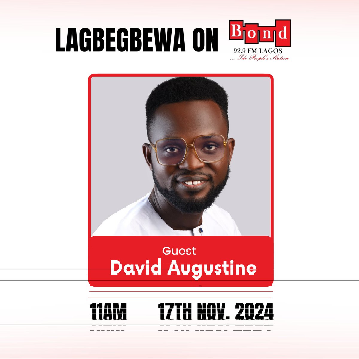 _davidaugustine's tweet photo. I will be live by 11:30am on Bond FM. Tune In - 92.9FM https://t.co/rkKchk5AMm