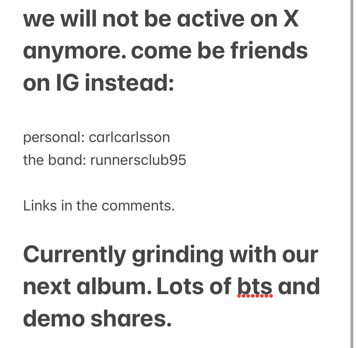 because of recent events!