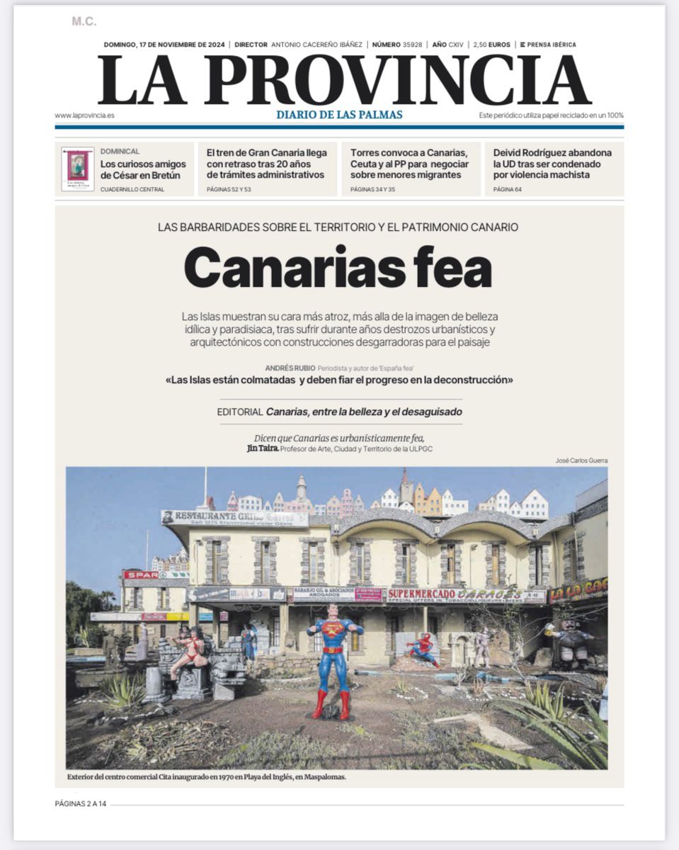 Excelente portada de <a href="/laprovincia_es/">La Provincia</a> y un as unto que debería preocuparnos a tod@s