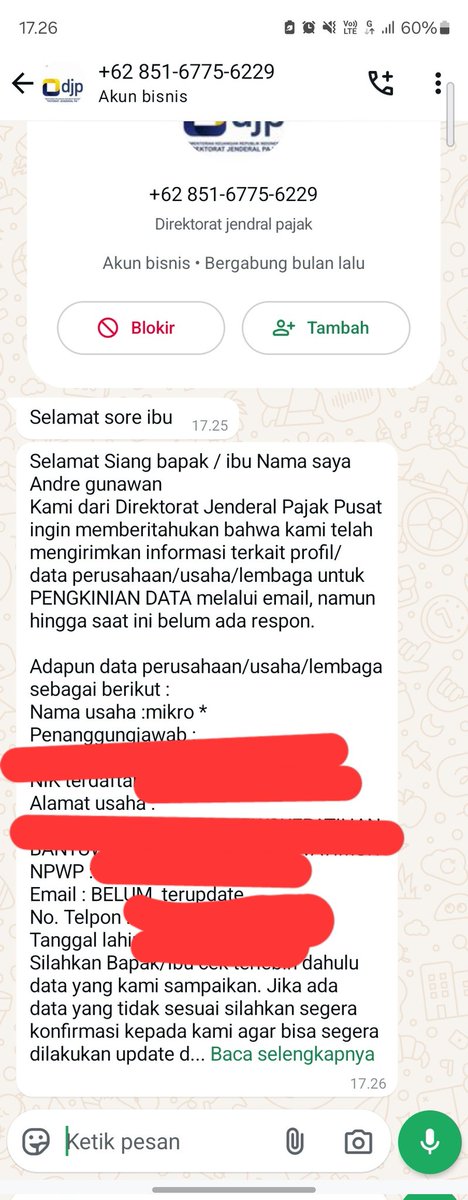 agnesusanas's tweet photo. @kring_pajak ini nomor djp atau penipuan? Konfirmasinya bagaimana ya? https://t.co/KRoDyAju8W