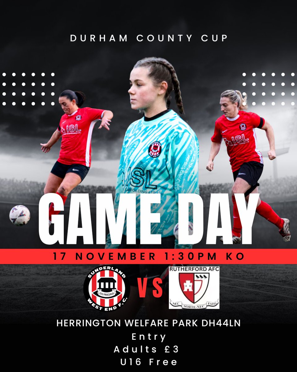 Sunderland West End Ladies FC (@westend_ladies) on Twitter photo Today we welcome <a href="/afc_rutherford/">Rutherford Ladies</a>
Come down and support the ladies.
Sponsors
Match kit <a href="/ISL_Scaffolding/">ISL Scaffolding</a>
Training kit Premier - Rawmarsh Today we welcome <a href="/afc_rutherford/">Rutherford Ladies</a>
Come down and support the ladies.
Sponsors
Match kit <a href="/ISL_Scaffolding/">ISL Scaffolding</a>
Training kit Premier - Rawmarsh
