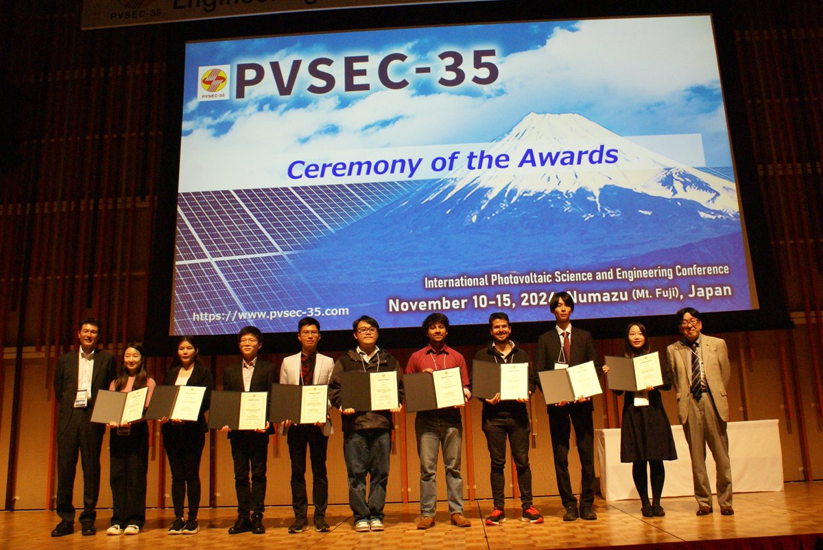PVSEC35's tweet photo. Congratulations to the winners of the #PVSEC35 student award! This recognition reflects the countless hours you’ve devoted to your studies and passions. Keep shining bright and inspiring those around you! https://t.co/eJIMIspFpm
