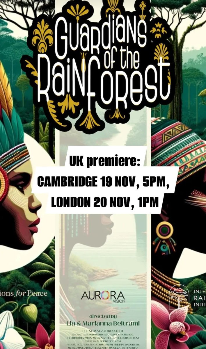 Sara1Silvestri's tweet photo. Proud to bring to the UK #guardiansoftherainforest by @LiaBeltrami @marbeltrami on #indigenous #women caring for the #rainforest through #spirituality . #ecology #integralecology #interfaith #climatechange #cop19 . @Cambridge_Uni 19Nov, 5pm @Cityintpolitics 20Nov, 1pm. Register: https://t.co/8K6tuZO95G
