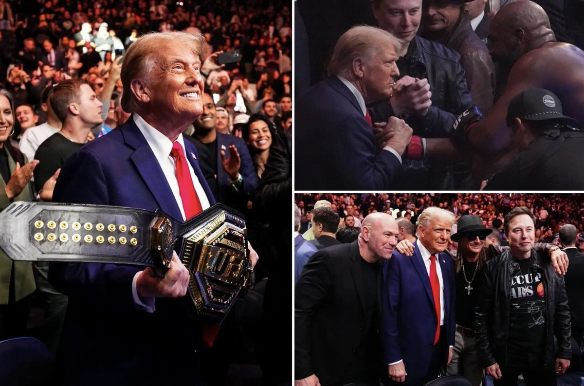 Washington_Ins's tweet photo. Donald Trump With Elon Musk Last Night At  #UFC309 https://t.co/eUGV4fMn1t