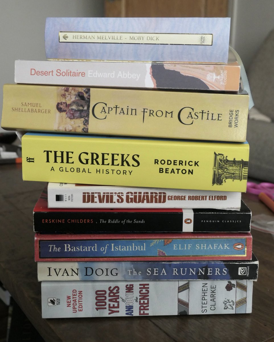 Finally finished Moby Dick. #books and added to the recent pile of books read.