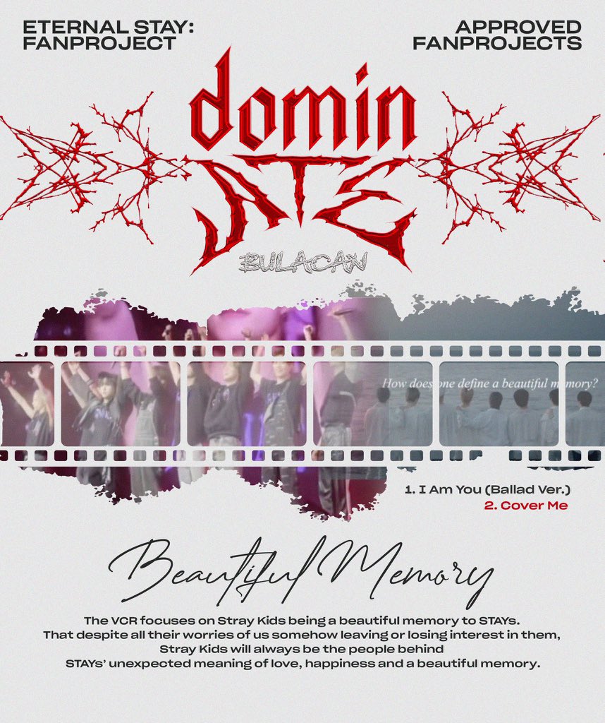 allforskzph's tweet photo. We're happy to officially announce that two of our proposed fanprojects for #dominATE_BULACAN received an approval from the management!

✨ Eternal STAY Fanproject ✨

From being Stray Kids’ Everlasting Stay (Unveil in Manila) and their Neverending Stay (Maniac in Manila), we will always be there to walk next to them and match their pace as their #EternalSTAY 💫

🎥 Beautiful Memory: VCR
🪧 Hand Banner
🗓️ November 23, 2024
