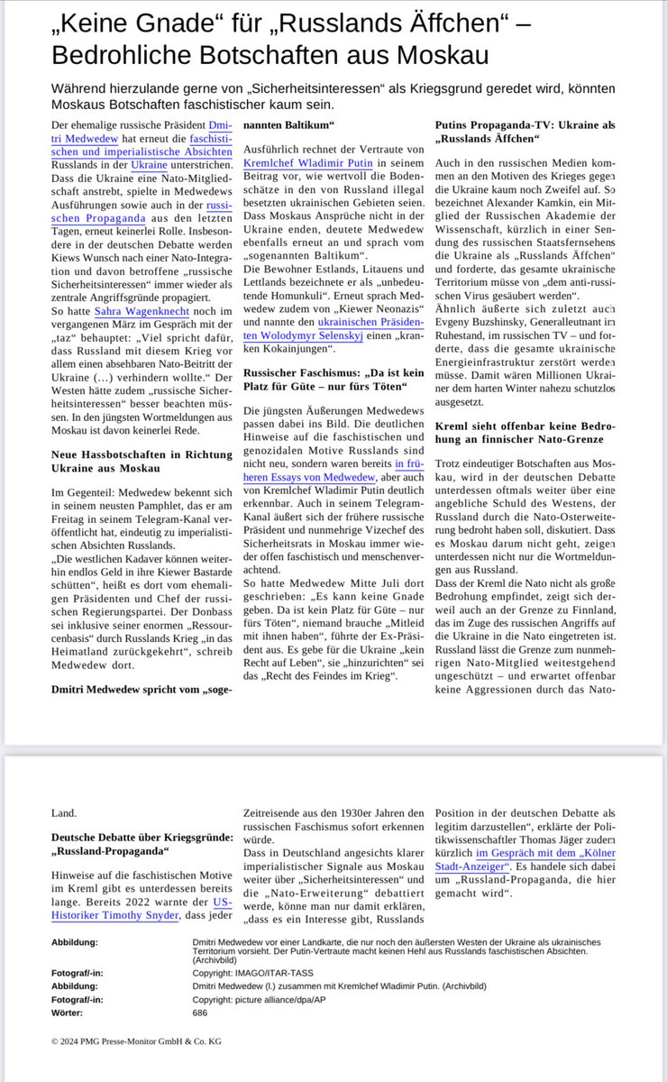 Die wahren Absichten und Ansichten der Kreml-Führung im Ukraine-Krieg sehen offenbar so aus… ein Horror und ein Abgrund an Niedertracht. Es ist mir unklar, warum so etwas in der öffentlichen Debatte so wenig thematisiert wird. Es sollte überall geteilt werden.