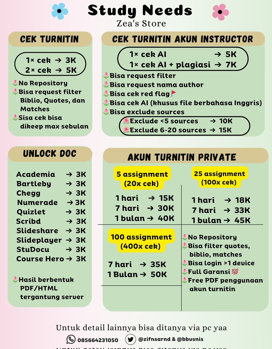 bbvsnis's tweet image. Hii, yang need cek turnitin, unlock doc, dan akun turnitin open tiap hari dan testi udah ribuan bisa order di aku via wa di bio yaa🌷
#zonauang