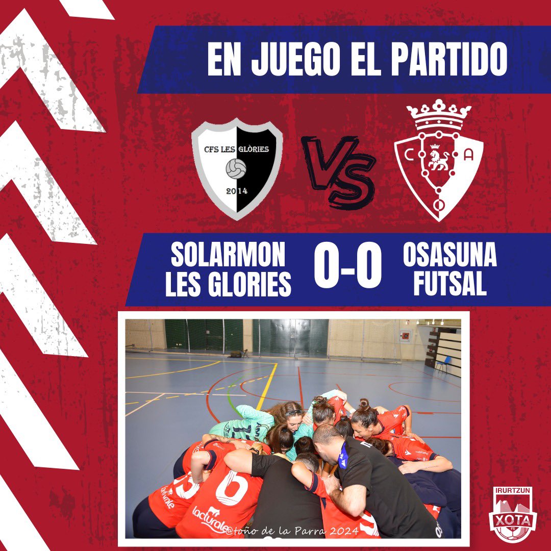 Osasuna_Futsal's tweet photo. ⏱️ ¡En juego el partido!

🆚 @CFSLesGlories 

📺 https://t.co/cAHf6zZLOn https://t.co/m6eI4bvuAE