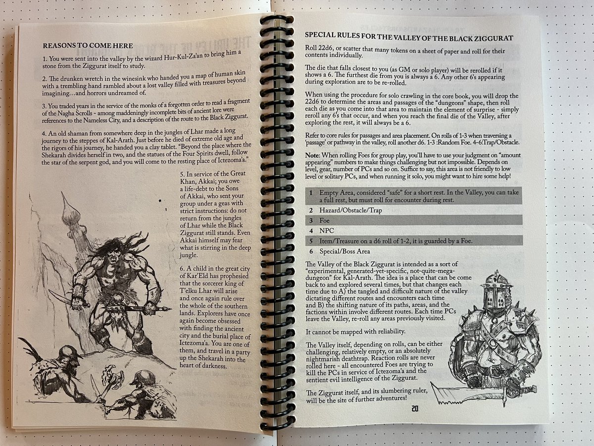 Now that zines are shipping to backers - 

Kal-Arath Omnibus 1 is available in lay-flat spiral bound format from Lulu!

160 pages of high adventure on ivory paper - 

Just add 2d6 and a pencil, and embark on your own exploration of this savage and perilous land!!