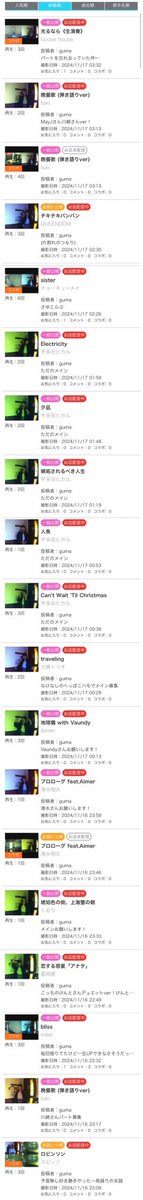 utakomagu's tweet image. 241117
x.gd/0PMBQ

🤝お借りしました🤤
しろくまたん、ウマ子さん、さゆこん、りくぽよ

👥メイン、片割れメイン募集
恋する惑星アナタ
琥珀色の街、上海蟹の朝
プロローグ feat.Aimer
地球儀 with Vaundy
traveling(大橋トリオ)
チキチキバンバン
晩餐歌(川崎さん
光るなら

#BETA58