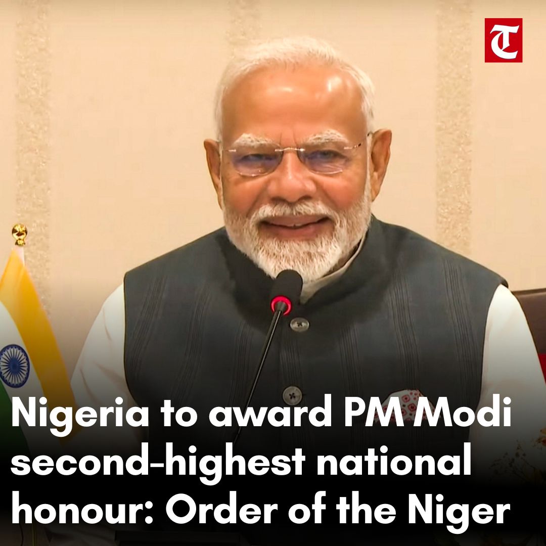 thetribunechd's tweet photo. #Nigeria will confer its second-highest national award, the #GrandCommander of the #OrderoftheNiger, on Prime Minister @narendramodi , making him the second foreign dignitary to receive the distinction.
https://t.co/GoDRcmtVzh https://t.co/KX2zCzxefo