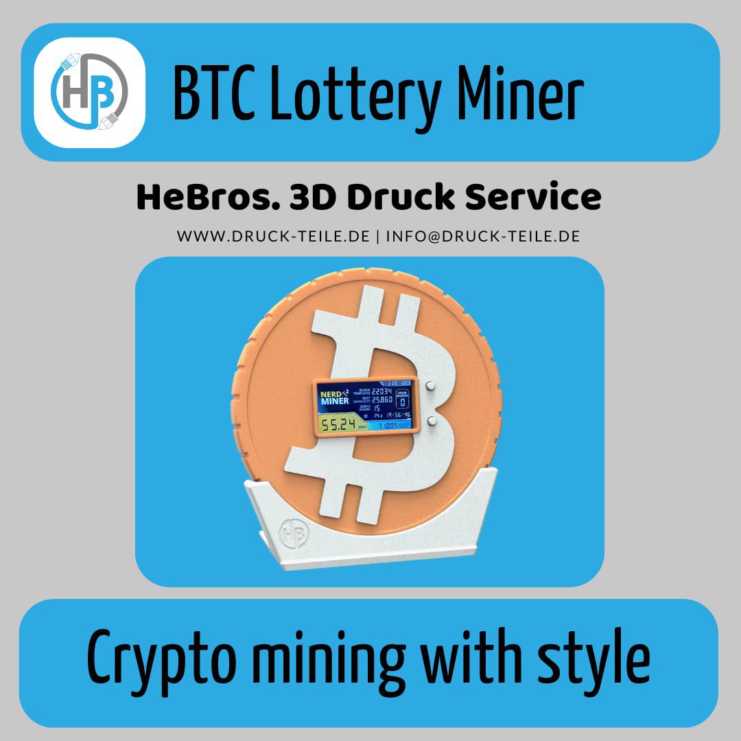 🎲 Der Lotto Miner – Einzigartig für Bitcoin-Fans! 🎲
🖤 Druck-Teile.de 💛 Stilvolles Bitcoin-Design 🍀 Zieh deine Glückszahlen – pure Nostalgie!
🔗 Jetzt sichern: hebrosdruckteile.etsy.com/listing/179018…
#Bitcoin #Crypto #3DDruck