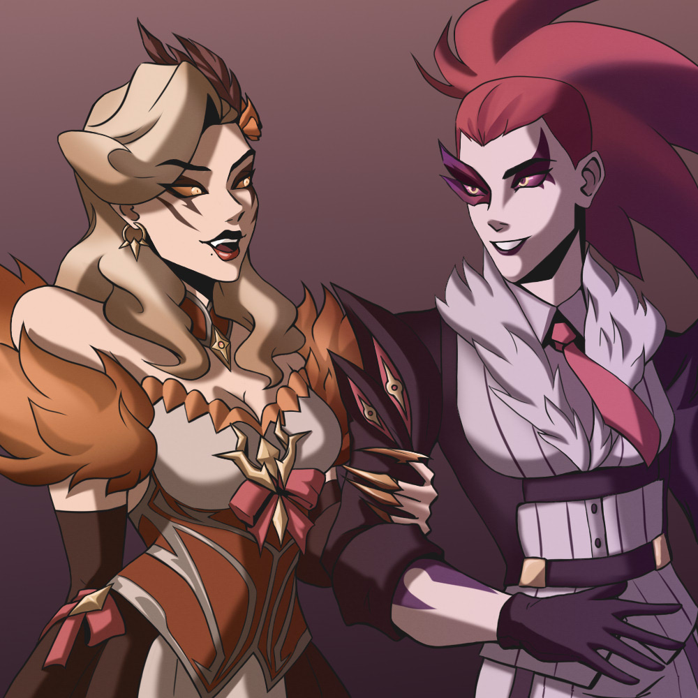 LonelyBeAlone's tweet image. Evekali. Demonic lady and her demonic gentlewoman.
#evelynn #akali #akalynn #evekali