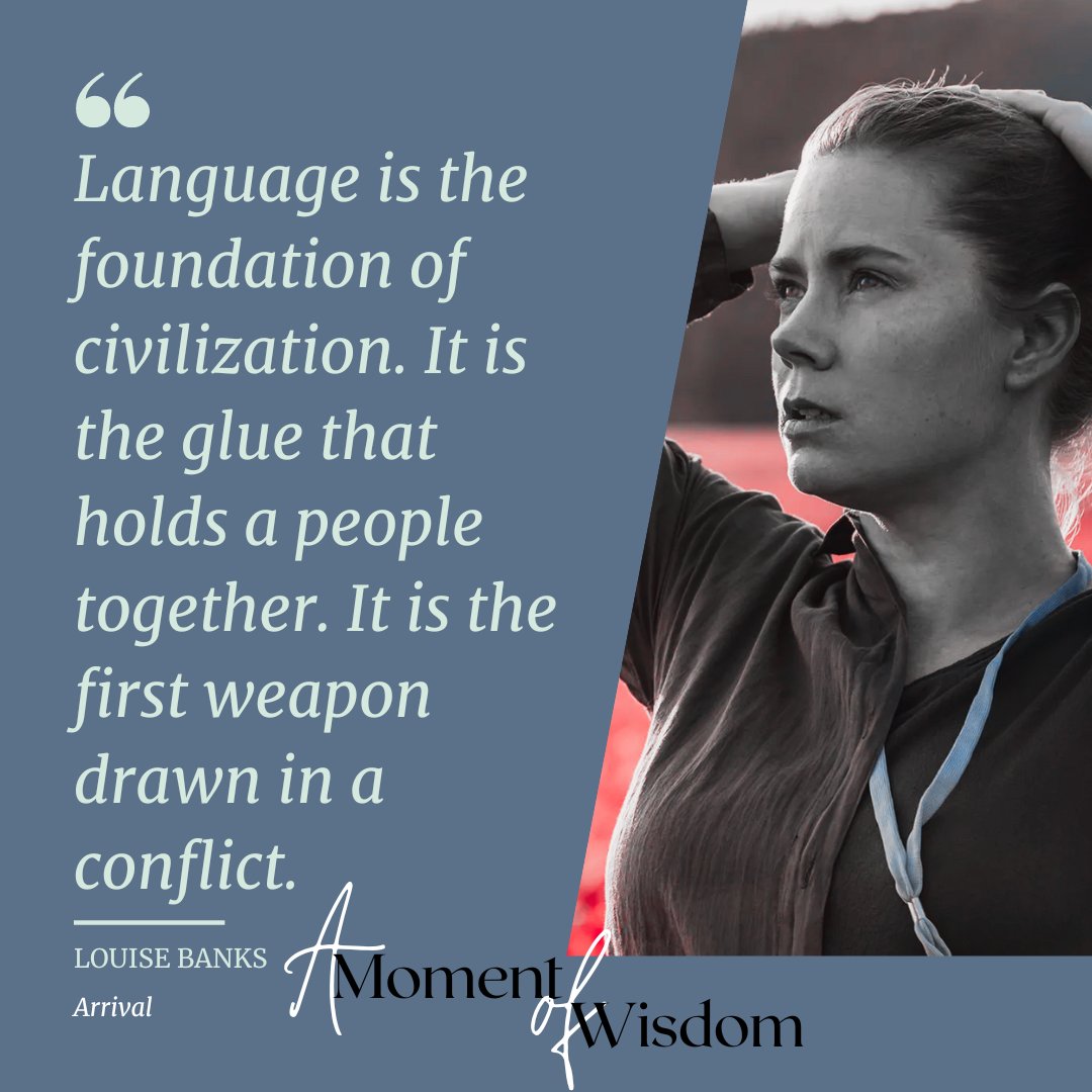 NaitureWithin's tweet image. Our ability to pass clear information is the reason we rule the planet. That's power
#Arrival
#LouiseBanks
#LanguageIsPower
#LanguageUnites
#LanguageDivides
#WordsHavePower
#LanguageAsWeapon
#FoundationOfCivilization
#GlueOfSociety
#FirstWeaponDrawn
#LanguageMatters
#MovieQuotes
