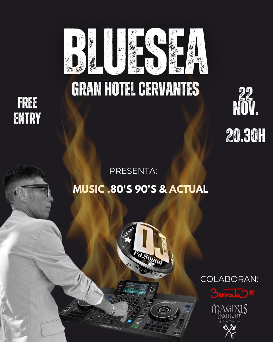 BlueSea Gran Cervantes .Te esperamos en este Gran Hotel... con la Music. que a ti te gusta. Entrada Gratuita, a partir de las 20.30h.
Barra (circular) Frente a la Recepción del Hotel. que no te lo cuenten ven y disfruta de tus Cocteles &amp; Music.