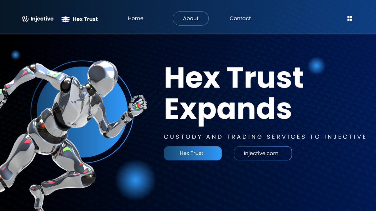 Azar465446's tweet photo. Hex Trust and Injective Partnership

Hex Trust, a licensed digital asset custodian, has extended its services to the Injective ecosystem, offering custody, staking, and trading solutions. 
#Injective https://t.co/pLY6alpWii