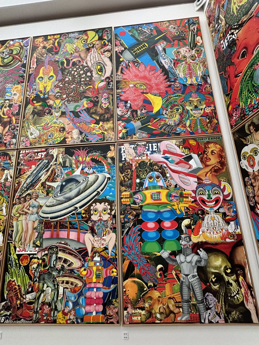 maekashi_ver1's tweet photo. 少し前ですが、田名網さんの大回顧展「記憶の冒険」へ行ってきました。

今年88歳で惜しくも逝去されましたが、
作品からあふれるパワーが凄くて、
今もまだ生き続けてる感じがしました。

#田名網敬一
#KeiichiTanaami
#国立新美術館
#NoMoreWar
#DoNotBomb https://t.co/veWNEbvui8